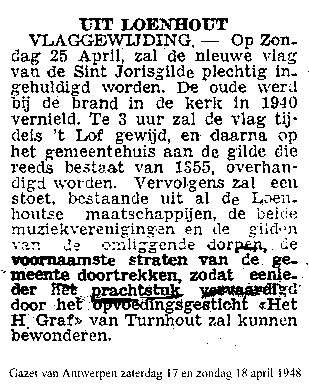 Vlaggewijding in april 1948 (Bron: Gazet van Antwerpen)