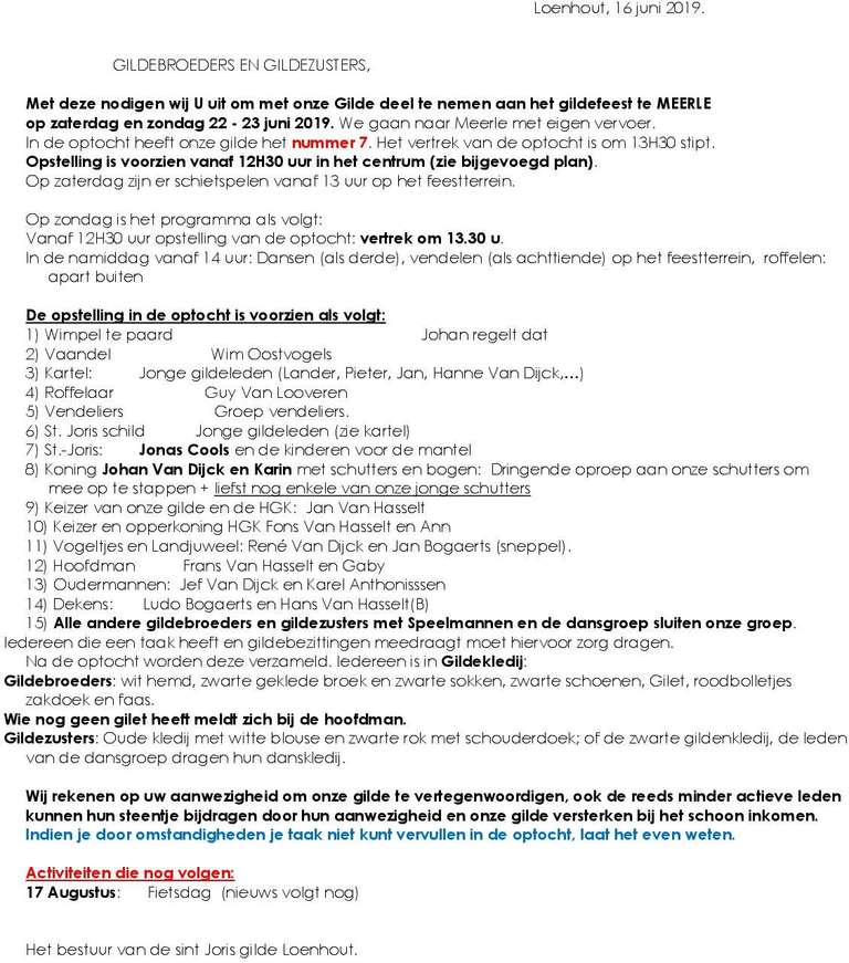Uitnodiging en praktische afspraken